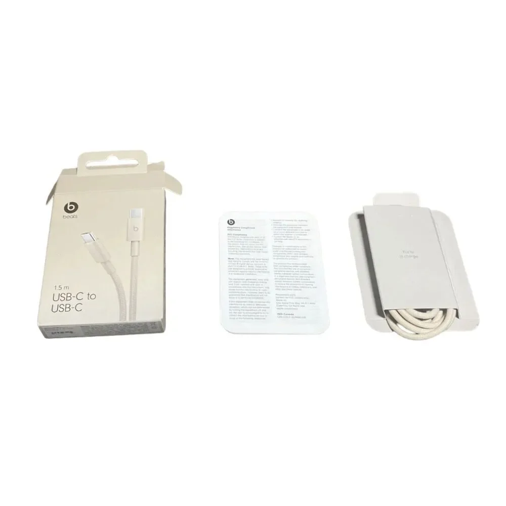 Beats USB-C Cable 1.5m Fast Charge Woven Stone Open Box Unused See Pictures